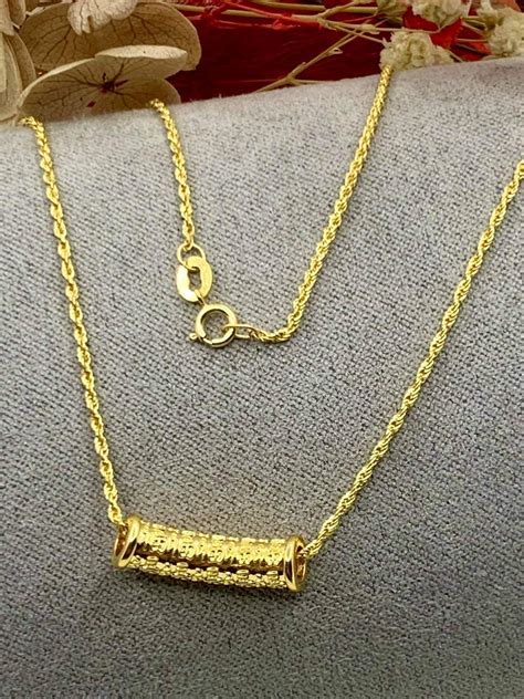 K Real Gold Baifu Pendant With Rope Chain Pawnable Nasasanla