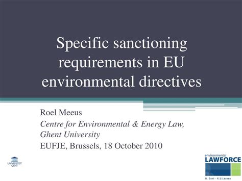 Ppt Specific Sanctioning Requirements In Eu Environmental Directives