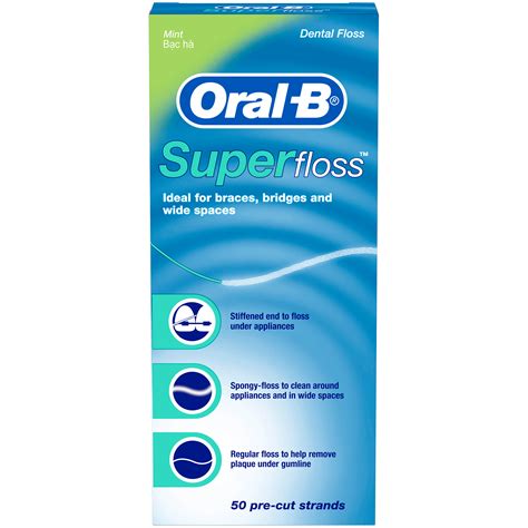 SuperFloss Dental Floss, Mint, 50 strands