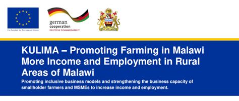 Kulima Promoting Farming In Malawi More Income And Employment In Rural Areas Of Malawi