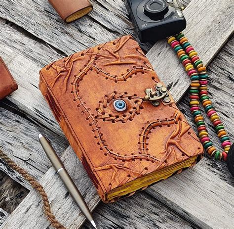 Hocus Pocus Book Of Spells Leather Journal Deckle Edge Paper Third Eye