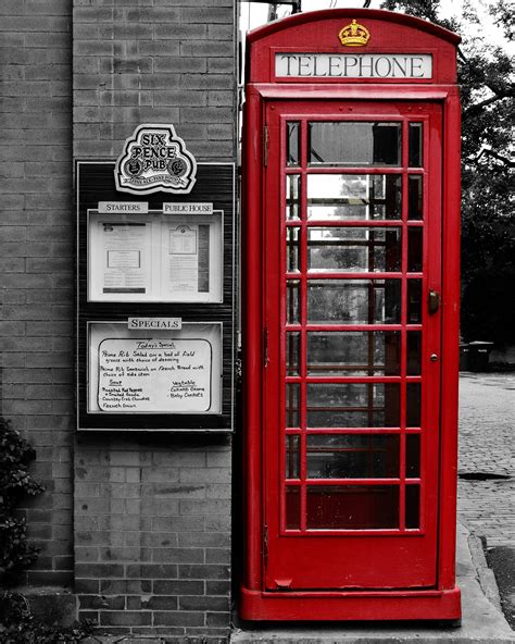 Old Phone Booth Red Phone Booth Unique Art Selective Color Photography