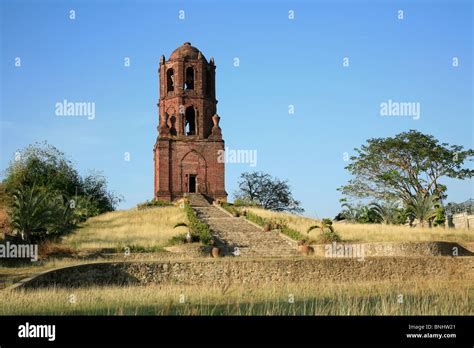 Philippines Asia Luzon Island Bell Tower Bantay Church Vigan Stock