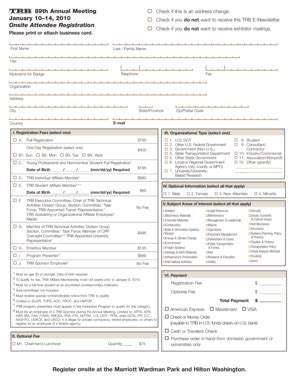 Fillable Online Onlinepubs Trb Onsitereg Form Reg Form Onlinepubs Trb