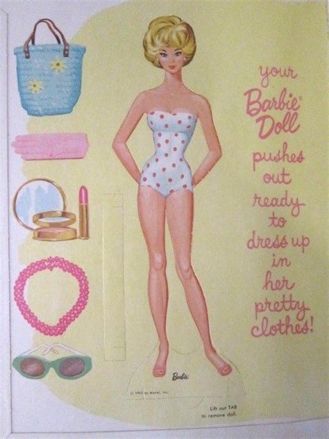 1962 Barbie Paper Doll Ebay Paper Dolls Barbie Paper Dolls