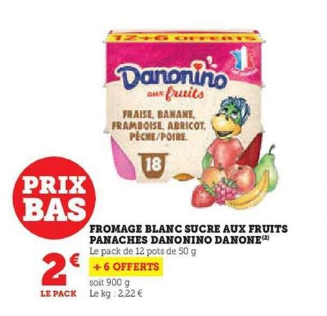 Promo Fromage Blanc Sucre Aux Fruits Panach S Danonino Danone Chez Hyper U