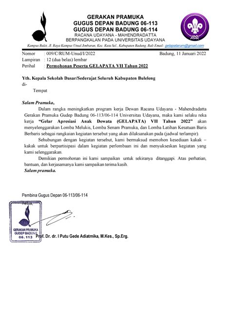 Contoh Keterangan Surat Undangan Lomba Di Email Undangan Rapat Bsm