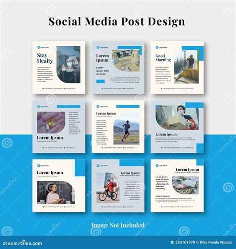 Instagram Social Media Instagram Post Design Template Blue Theme in Simple Style Stock Vector ...