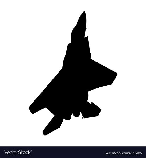 Fighter jet silhouette Royalty Free Vector Image