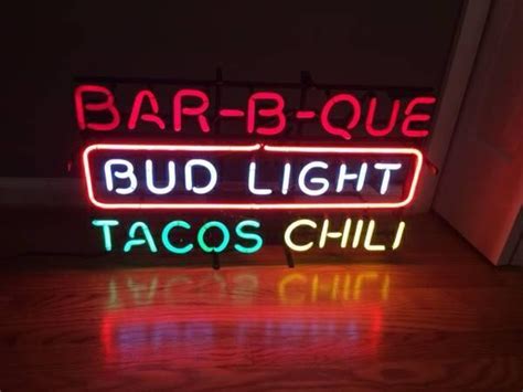 Bud Light Barbecue Bbq Tacos Chili Neon Sign Bar Sign Neon Light Diy Neon Signs