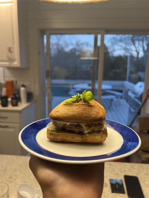 [homemade] Beyond Meat Mozzarella Pesto And Basil Sliders R Food