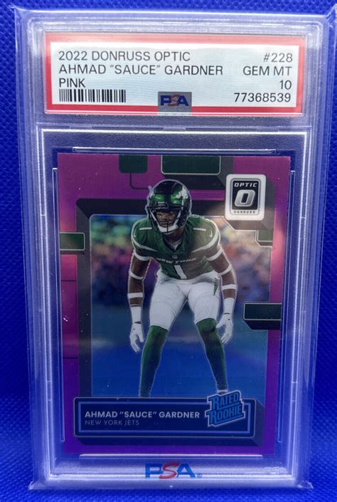 Ahmad Sauce Gardner Jets 2022 Donruss Optic Pink Prizm Rookie Card 228