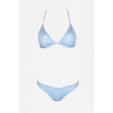 Trendyol Blue Multicolored Tie Detailed Bikini Set Eponuda