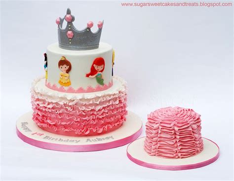 Disney Princess Cake And Pink Ruffle Smash Cake Princess Cake