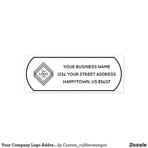 Your Company Logo Address Rubber Stamp | Zazzle in 2023 | Company logo ...