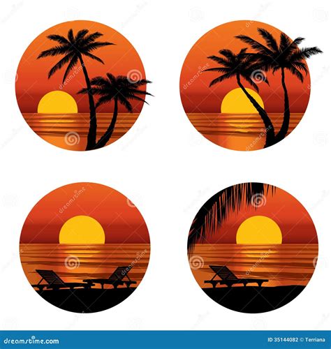 Palm Trees Sunset Clipart