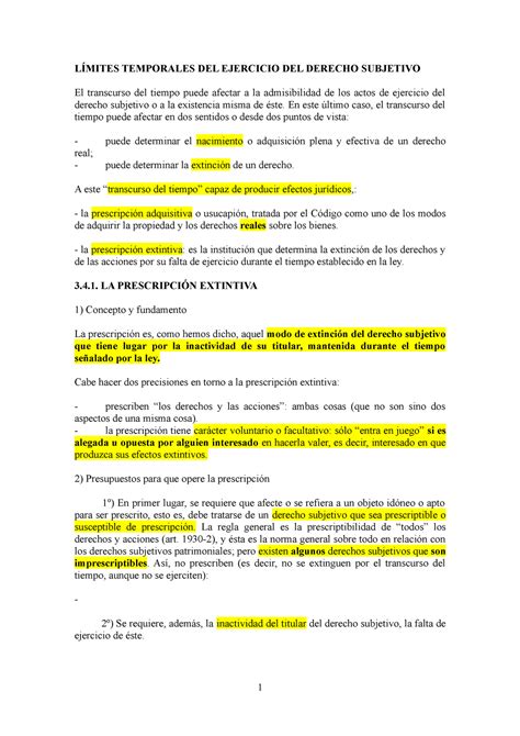 Tema B Derecho L Mites Temporales Del Ejercicio Del Derecho