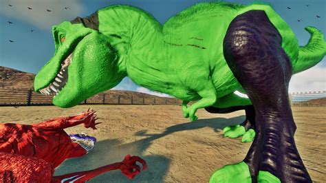 NEW HULK Tyrannosaurus Rex VS Scorpios Rex SPİDER MAN Dinosaurs