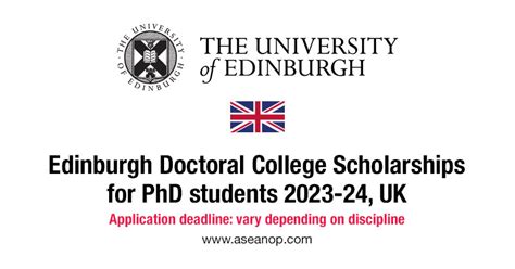 Edinburgh Doctoral College Scholarships For International Students