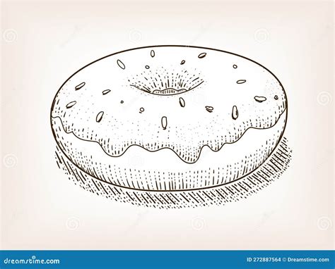 Donut Sketch Hand Drawn Sketch Vector Stock Vector - Illustration of ...