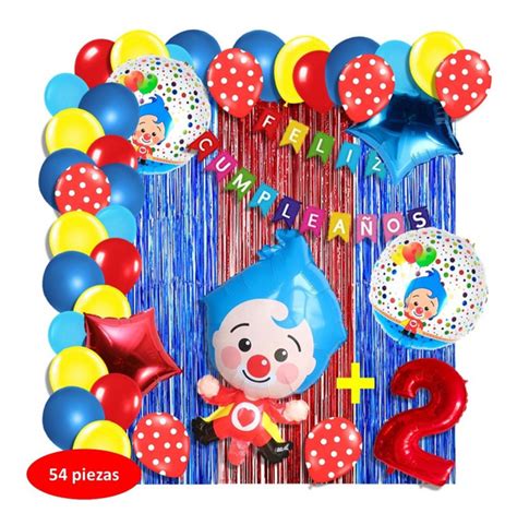 Pack Fiesta Globos Plim Plim Con Letrero De Feliz Cumplea Os Piezas