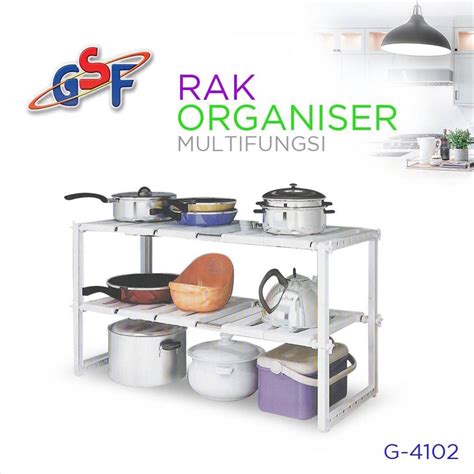 Jual Rak Panci Bumbu Dapur Rak Sepatu Rak Organizer Bawah Wastafel GSF