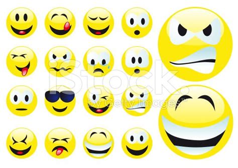 Abstract Vector Illustration Of Several Emotions Of Smilies Vector