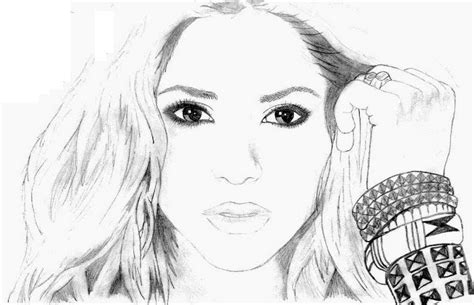 Dibujo Para Colorear Famosos Shakira 1