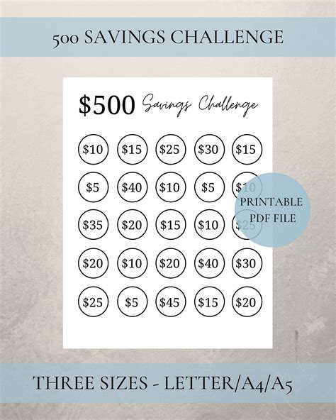 Savings Challenge Saving Challenge Printable Emergency Etsy