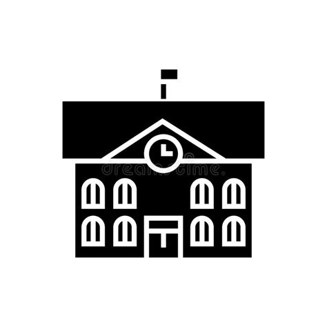 Town Hall Line Icon Concept Town Hall Flat Vector Symbol Sign