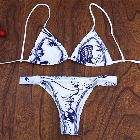 Neue Modell Sexy Frauen Bikini Blau und Weiß Porzellan Farbe Bademode