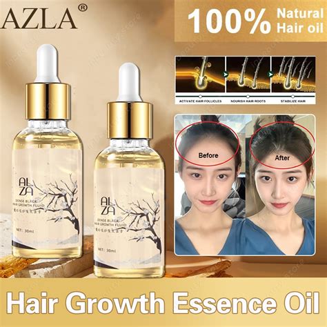 Azla Hair Growth Essence Oil Anti Hair Loss Fast Hair Growth Serum Essential Oil 30ml Shopee