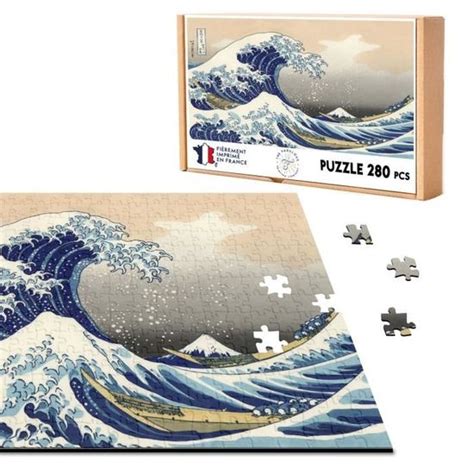 Puzzle Classique 280 pièces Hokusai Kanagawa Waves View Mount Fuji