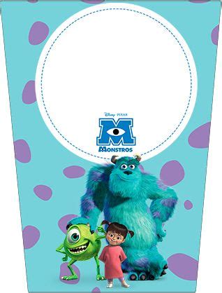 An Image Of Monsters Birthday Party Treat Bag With Polka Dot Border And