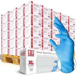 Basic Medical Synmax Vinyl Exam Gloves Latex Free Powder Free X