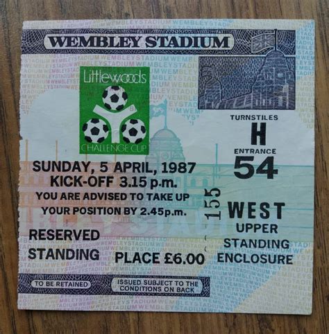 1987 League Cup Final Ticket Arsenal Vs Liverpool Cup Final Programmes