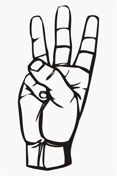 Hand Fingers Raised Free Picture Sign Language Letter W Free