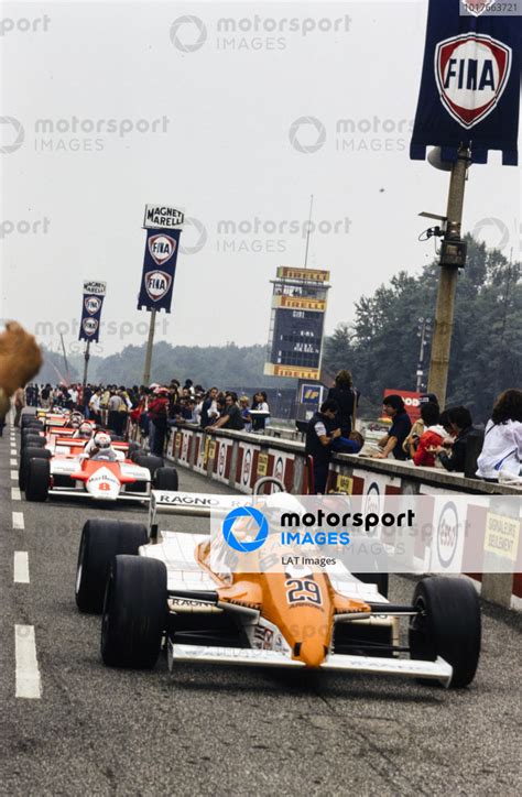 Riccardo Patrese Arrows A3 Ford At The Front Of The Queue In The Pits