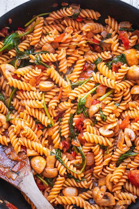 Spicy Vegan Mushroom Pasta Recipe Earth Of Maria