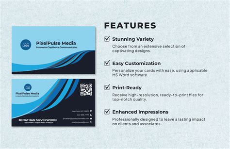 Customizable Business Card Template in Word - Download | Template.net