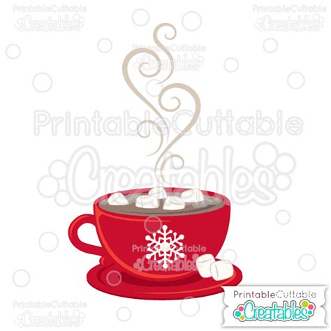 Marshmallow Hot Cocoa SVG Cutting File Clipart For Silhouette Cricut Machines