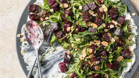 Beet Salad With Goat Cheese And Arugula America S Test Kitchen