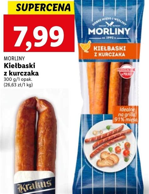 Promocja MORLINY Kiełbaski z kurczaka 300g w Lidl