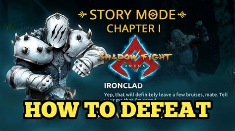 How To Defeat Ironclad In Shadow Fight Arena Story Mode Youtube