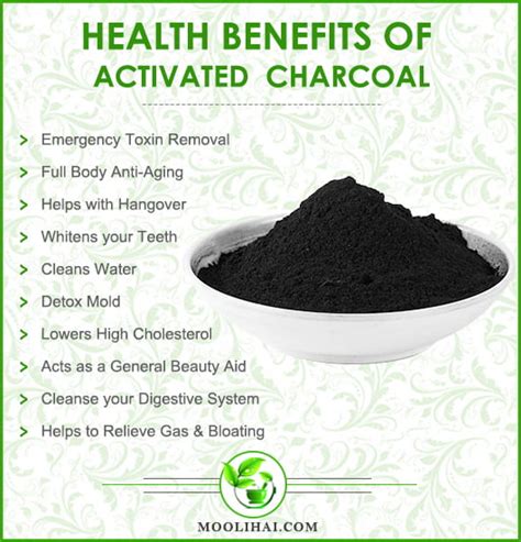 Activated Charcoal Health Benefits And How To Use It Moolihai