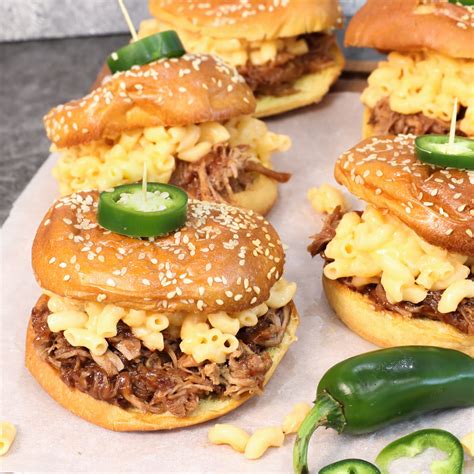 Pulled Pork Mac And Cheese Sliders Three Aussie Farmers