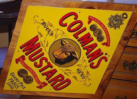 Vintage Colemans Mustard Enamel Sign Signage Advertising