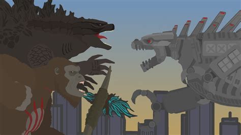 Godzilla And Kong Vs Mecha Godzilla Final Battle Pivot Animation