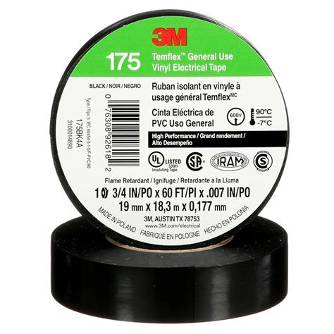 3M Temflex High Performance General Use Vinyl Electrical Tape 175