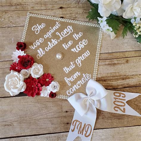 Red, Gold, and White Graduation Cap Topper | DIY Graduation Cap Decoration